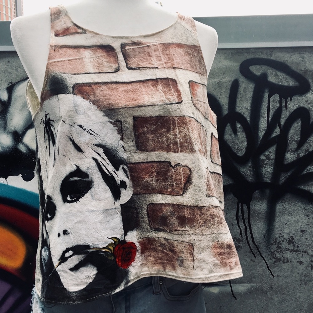 Wearable Art “Edie” Recycled Stage Backdrop Top - Picture 1 of 7